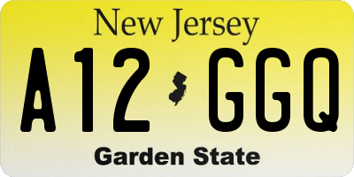 NJ license plate A12GGQ