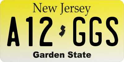 NJ license plate A12GGS