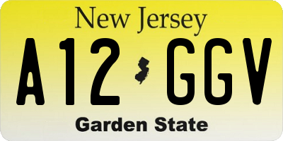 NJ license plate A12GGV