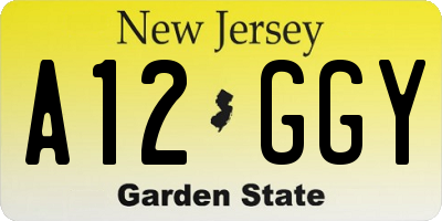 NJ license plate A12GGY