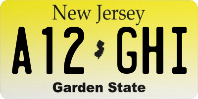 NJ license plate A12GHI