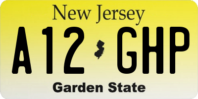 NJ license plate A12GHP