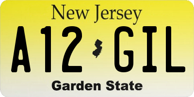 NJ license plate A12GIL