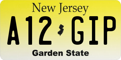 NJ license plate A12GIP