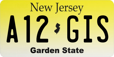 NJ license plate A12GIS