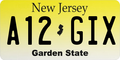 NJ license plate A12GIX