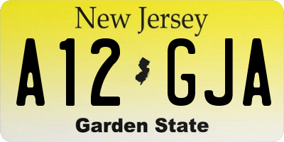 NJ license plate A12GJA