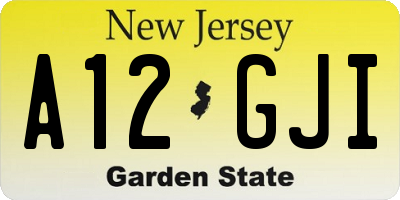 NJ license plate A12GJI