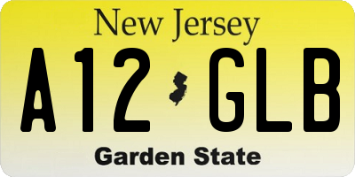 NJ license plate A12GLB