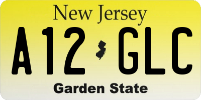 NJ license plate A12GLC