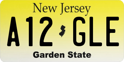 NJ license plate A12GLE