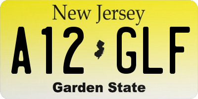 NJ license plate A12GLF