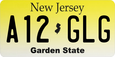 NJ license plate A12GLG