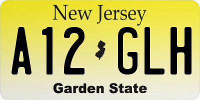 NJ license plate A12GLH