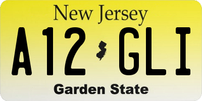 NJ license plate A12GLI