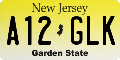 NJ license plate A12GLK