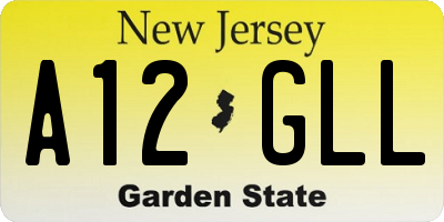 NJ license plate A12GLL