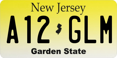 NJ license plate A12GLM