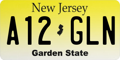 NJ license plate A12GLN