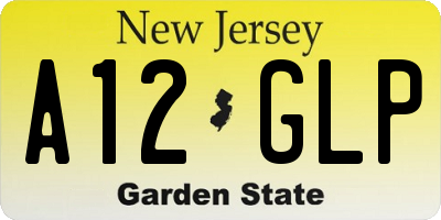 NJ license plate A12GLP