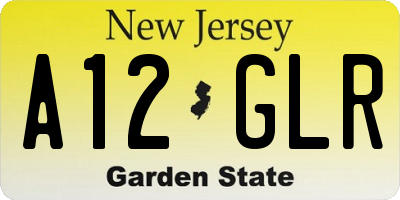 NJ license plate A12GLR
