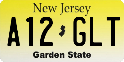 NJ license plate A12GLT