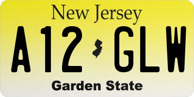 NJ license plate A12GLW