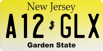 NJ license plate A12GLX