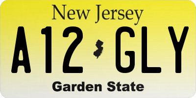 NJ license plate A12GLY