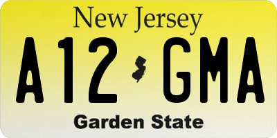 NJ license plate A12GMA