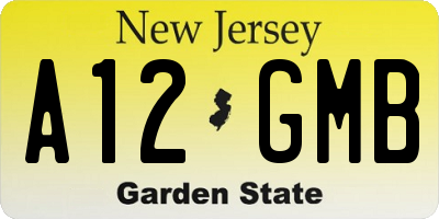 NJ license plate A12GMB