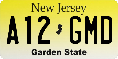 NJ license plate A12GMD