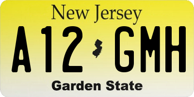 NJ license plate A12GMH