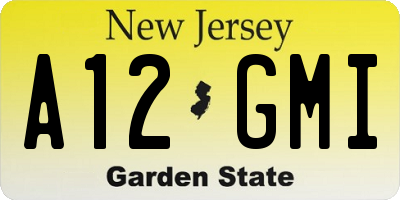 NJ license plate A12GMI