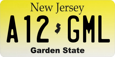 NJ license plate A12GML