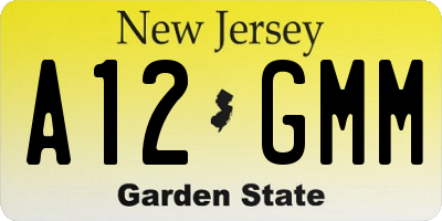 NJ license plate A12GMM