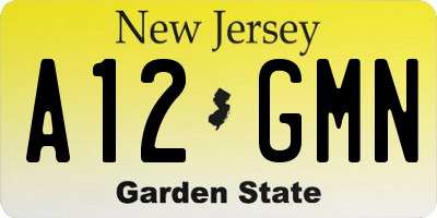 NJ license plate A12GMN