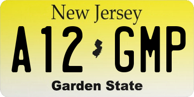 NJ license plate A12GMP