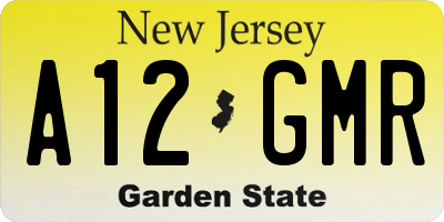 NJ license plate A12GMR