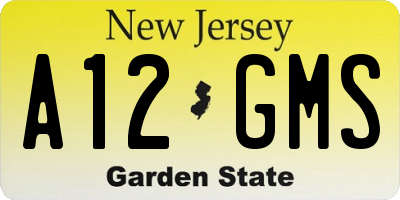 NJ license plate A12GMS
