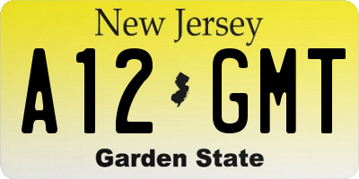 NJ license plate A12GMT