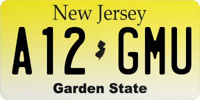 NJ license plate A12GMU