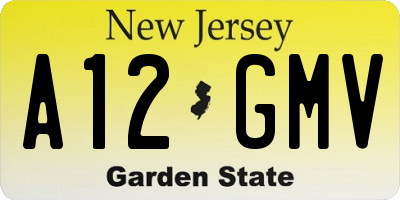 NJ license plate A12GMV