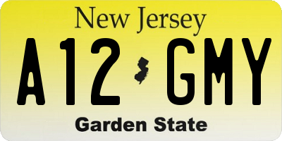 NJ license plate A12GMY