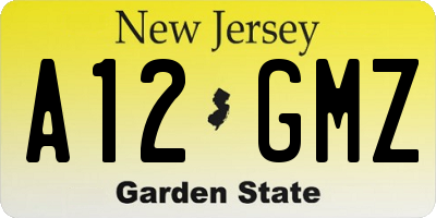 NJ license plate A12GMZ