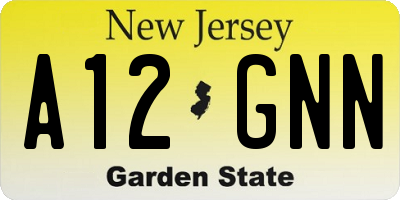 NJ license plate A12GNN