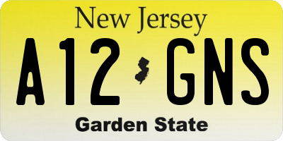 NJ license plate A12GNS