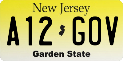 NJ license plate A12GOV