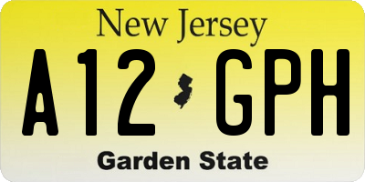 NJ license plate A12GPH