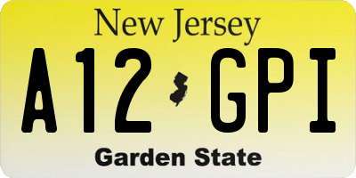 NJ license plate A12GPI